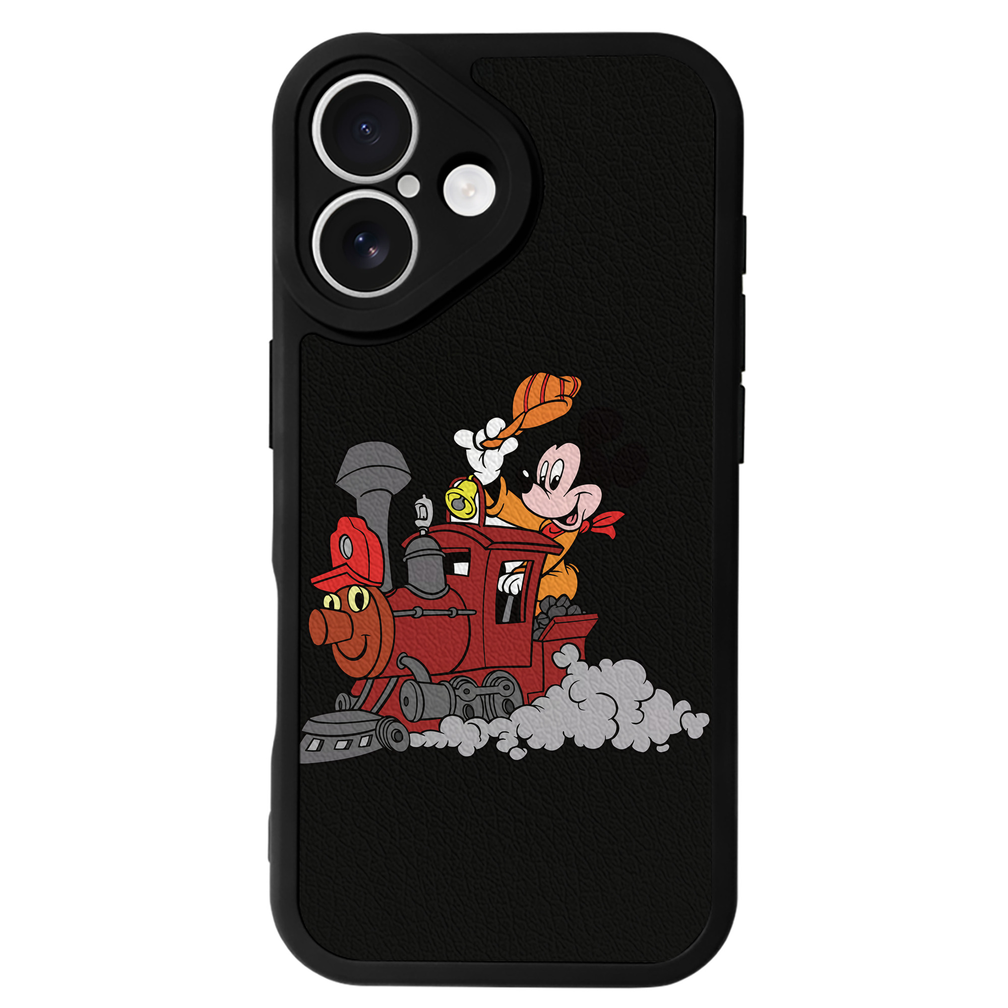 （画像用） ミッキーマウス Mickey Mouse 【iPhone 16シリーズ対応】シリコンスマホケース（レザー調） 材質：シリコン